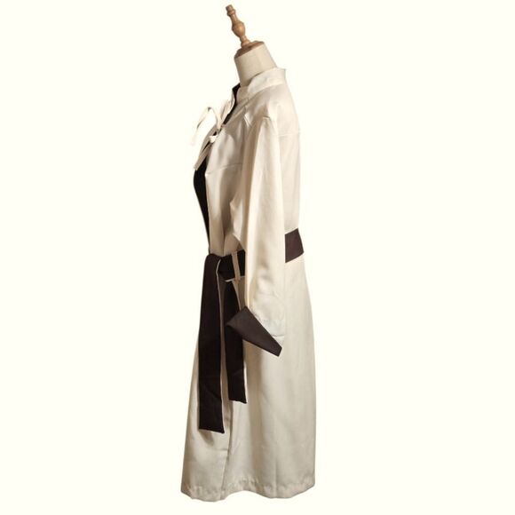 Anthony Richards Vintage Cream and Brown Midi Coat Or Dress Plus Size - Picture 2 of 12